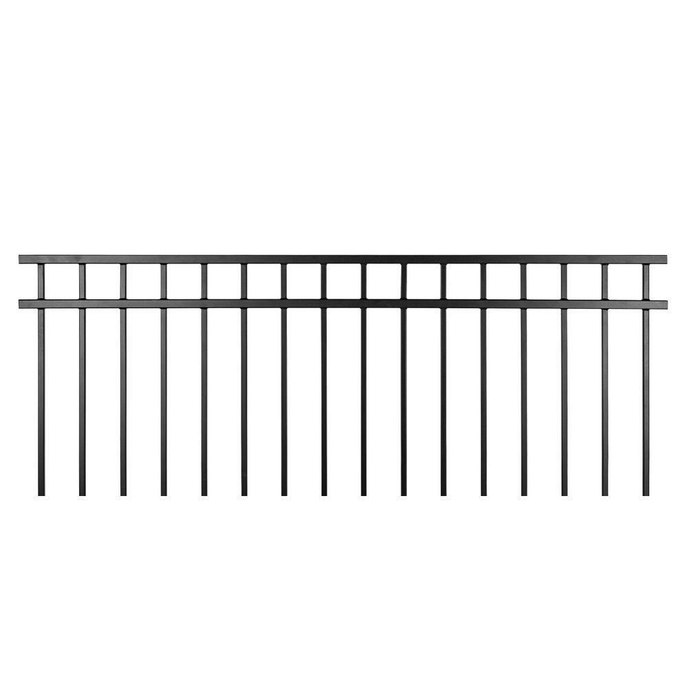 Nuvo Iron 5-ft H x 6-ft W Textured black finish Galvanized steel Containment Gate Spaced picket Fence panel