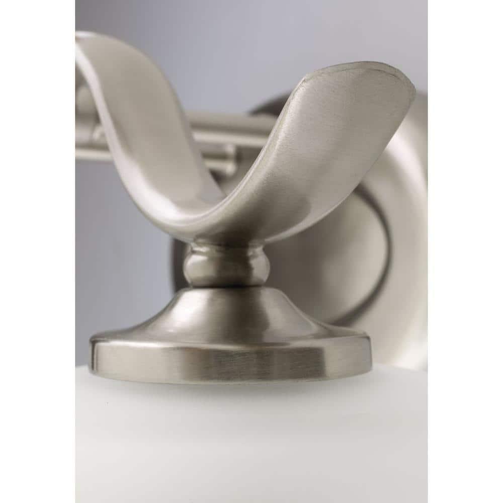 Progress Lighting Inspire 9-Light Two-Tier Chandelier, Brushed Nickel, Off-White Linen Shades