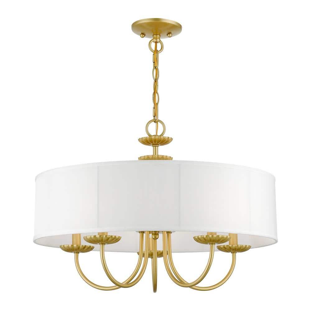 Livex Lighting Brookdale 5 - Light Pendant in  Soft Gold