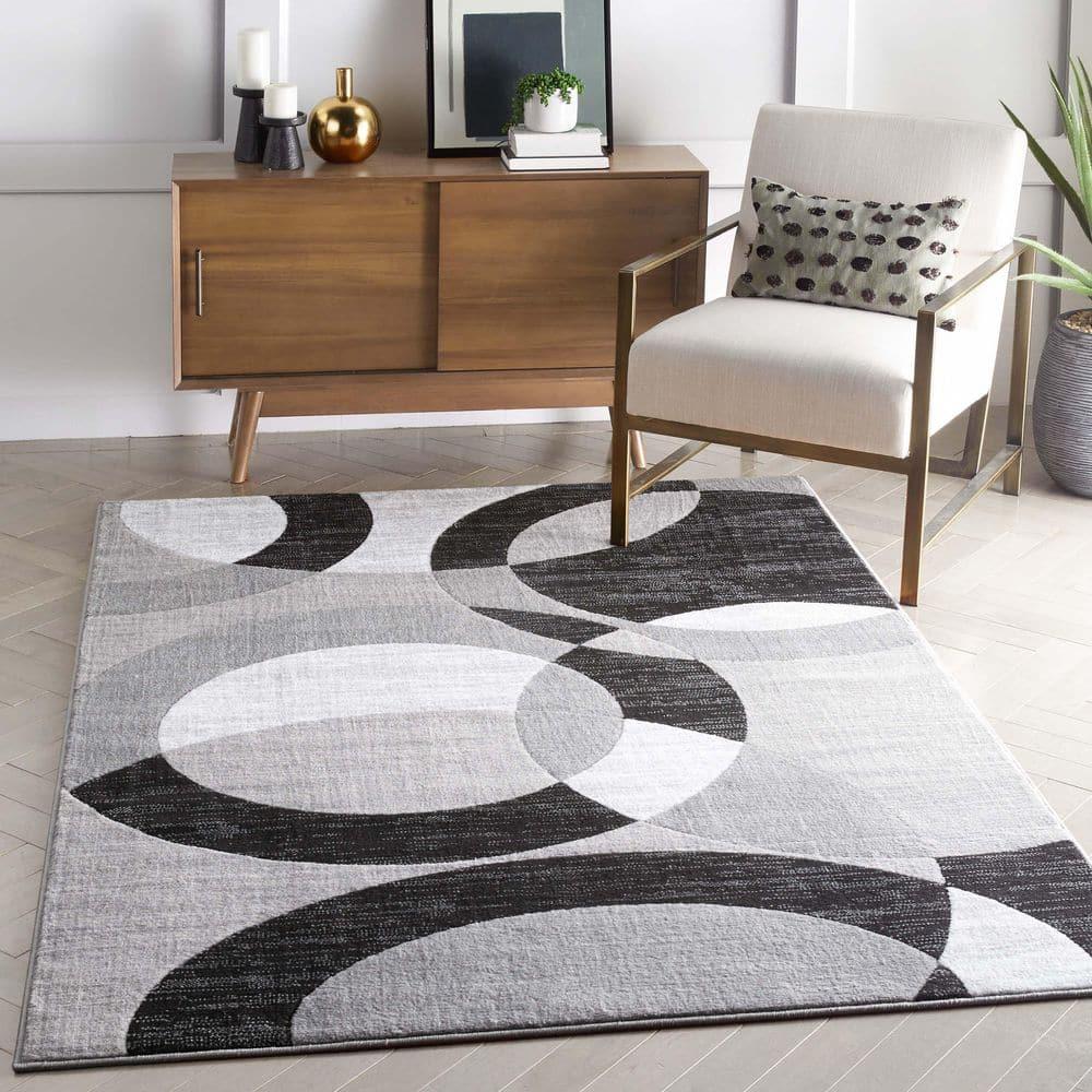 Well Woven Dulcet Bingo Modern Geometric Grey 3'11" x 5'3" Area Rug