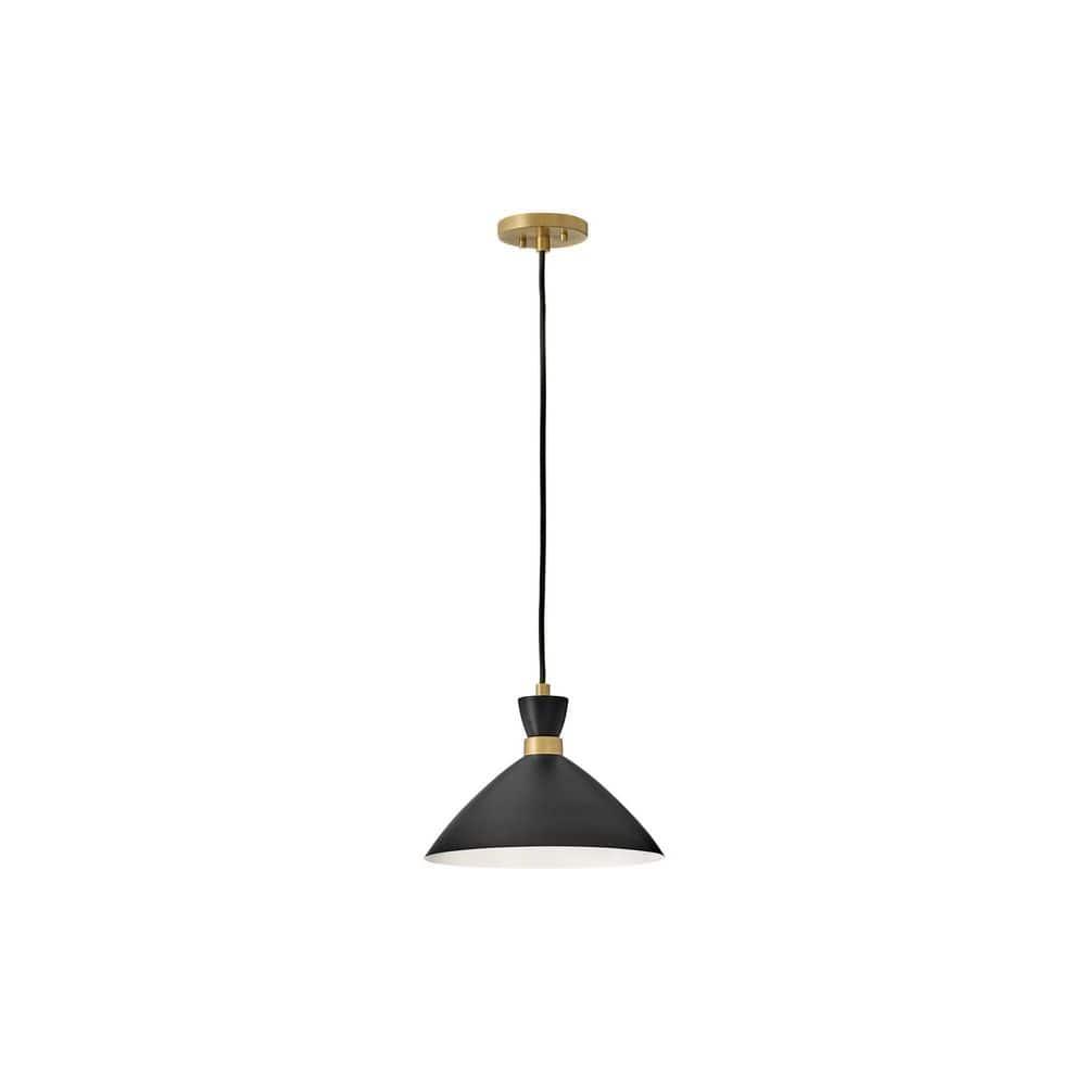 Lark Simon 1 - Light Pendant in  Black/Heritage Brass