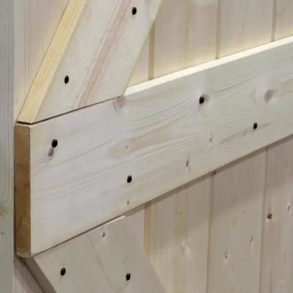 Calhome 84'' Solid Wood Paneled Painted with Installation Hardware Kit Barn Door