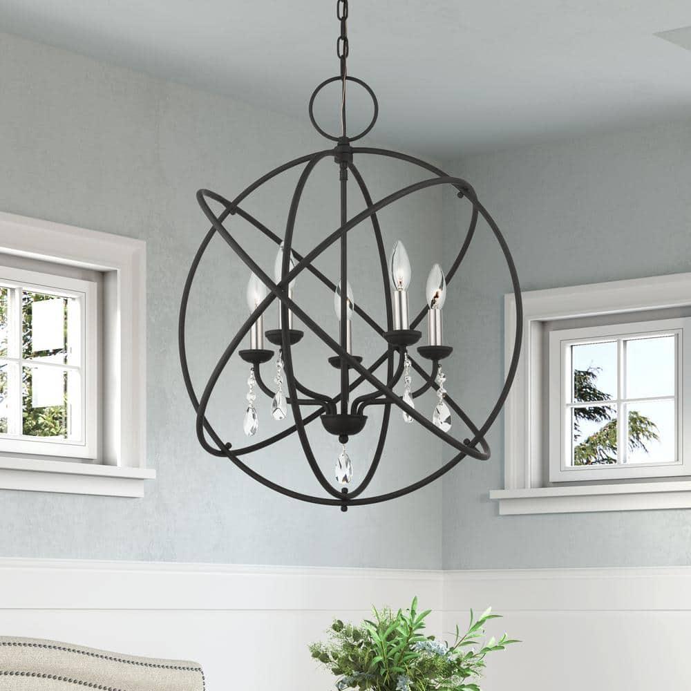 Livex Lighting Aria 5 - Light Chandelier in  Black