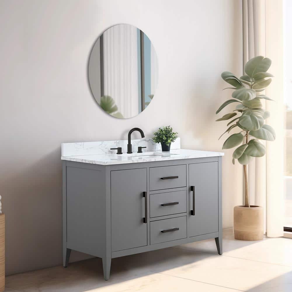 48'' Single Bathroom Vanity with Engineered Marble Top