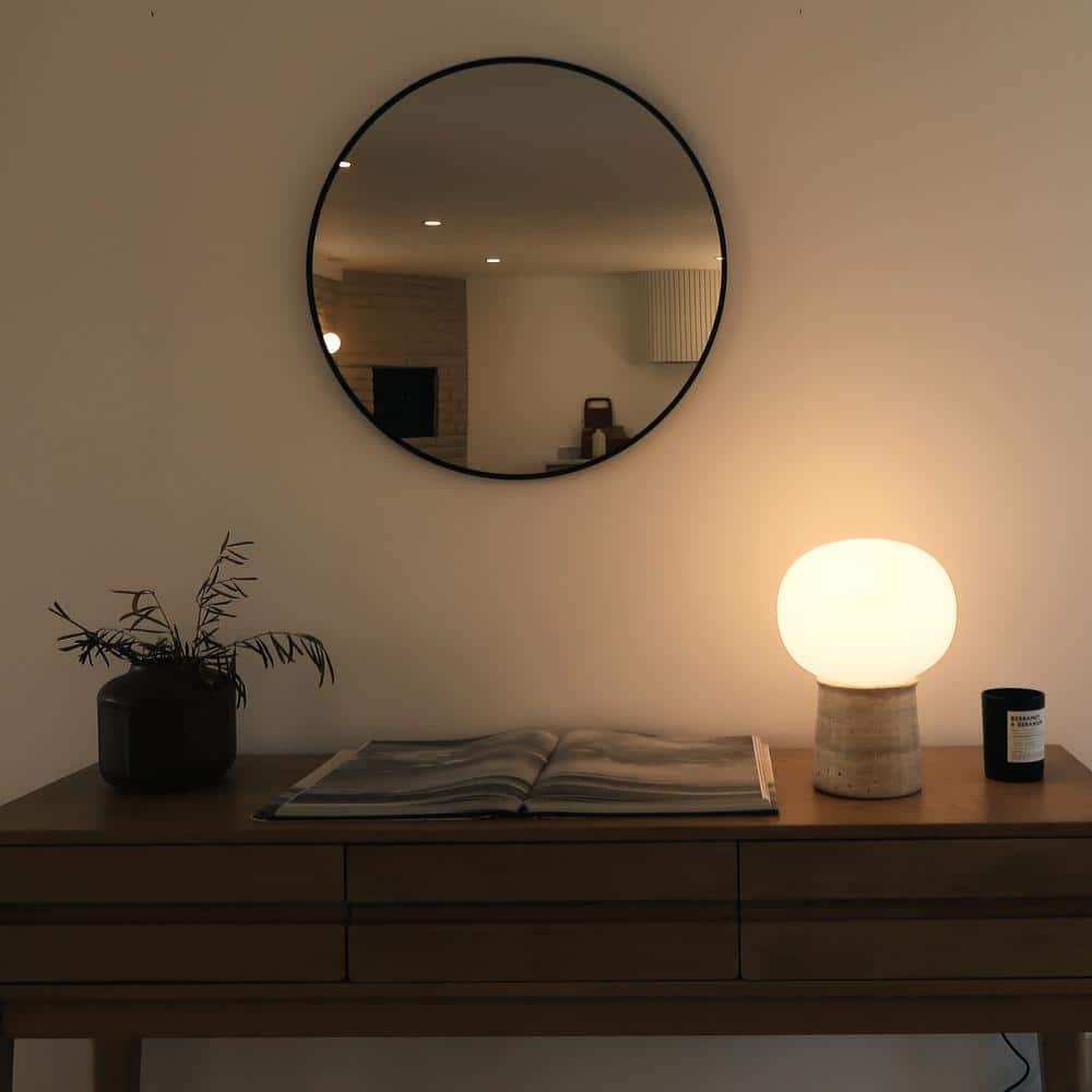 Brightech Neptune 12" LED Table Lamp With Natural Travertine Stone Base | Wayfair