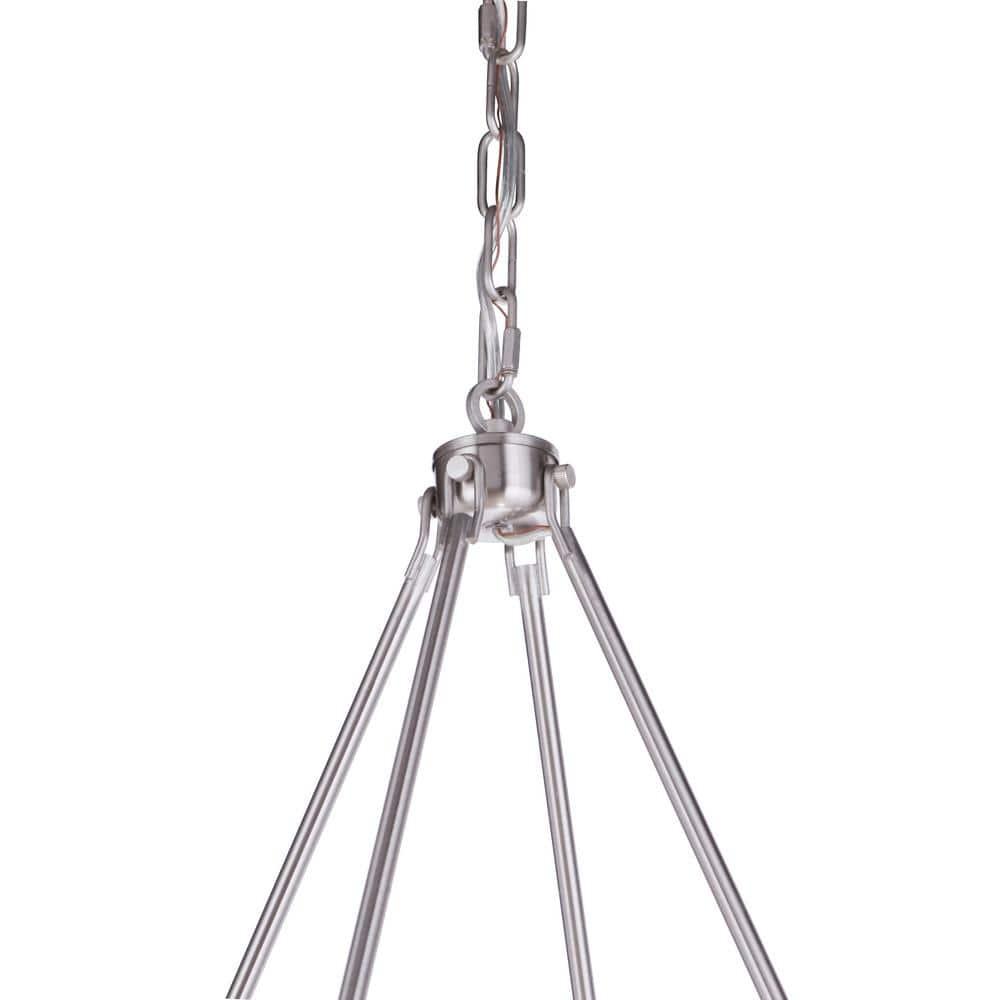 Larrson 8-Light Brushed Polished Nickel Finish Transitional Chandelier for Kitchen/Dining/Foyer, No Bulbs Included
