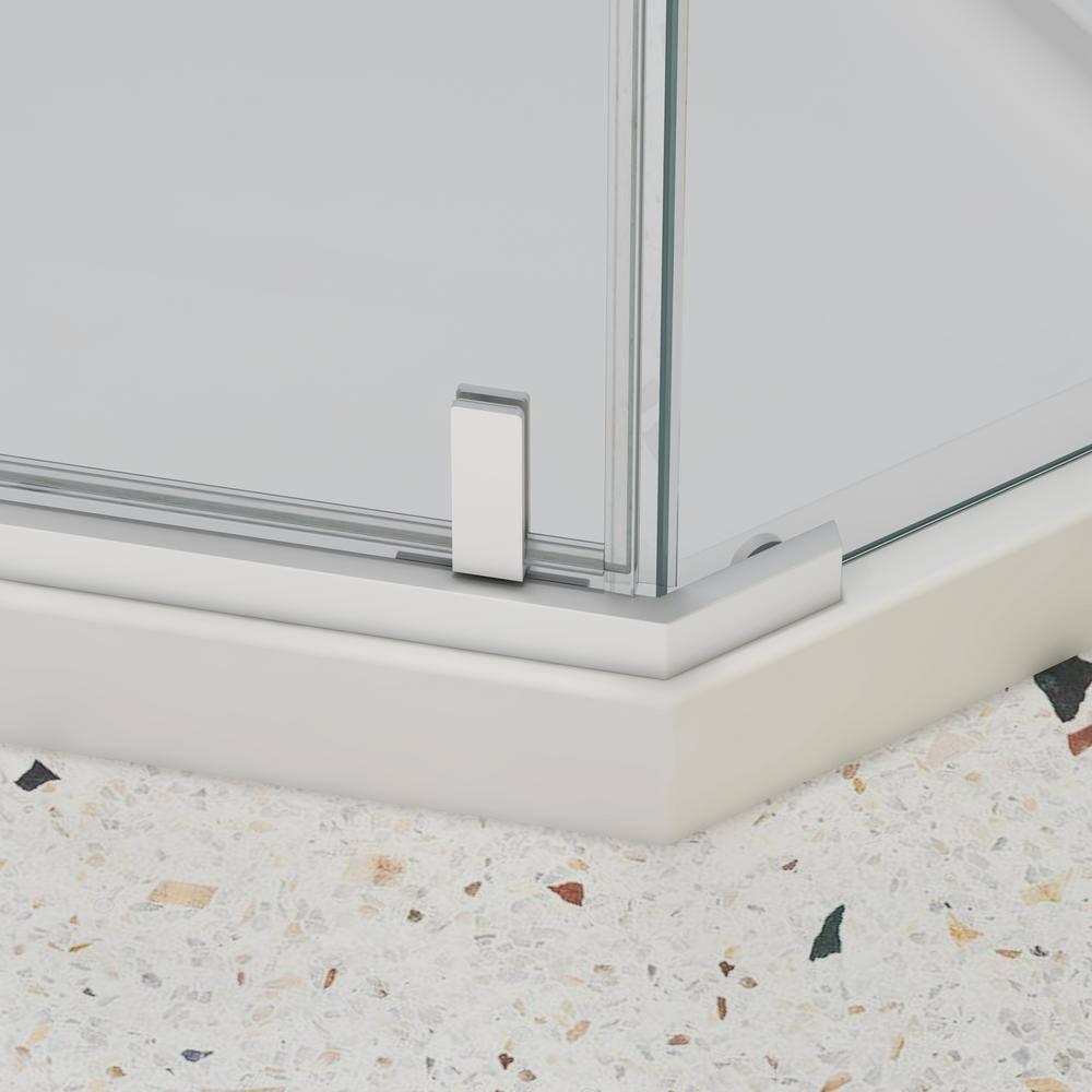 Matte White Semi-Frameless Neo-Angle Pivot Shower Enclosure