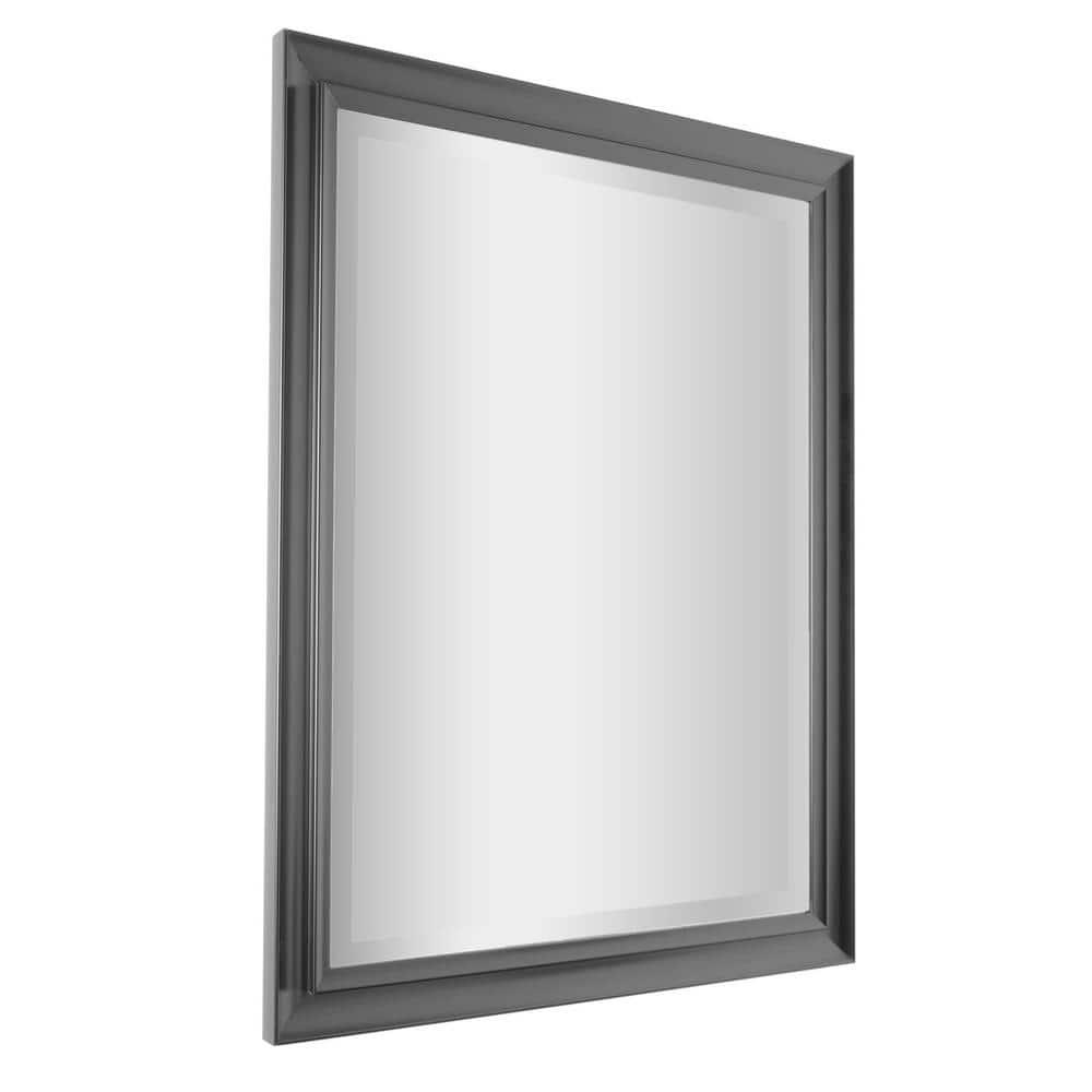 Head West Black Framed Rectangle Decorative Beveled Edge Wall Mirror - 26" x 32"
