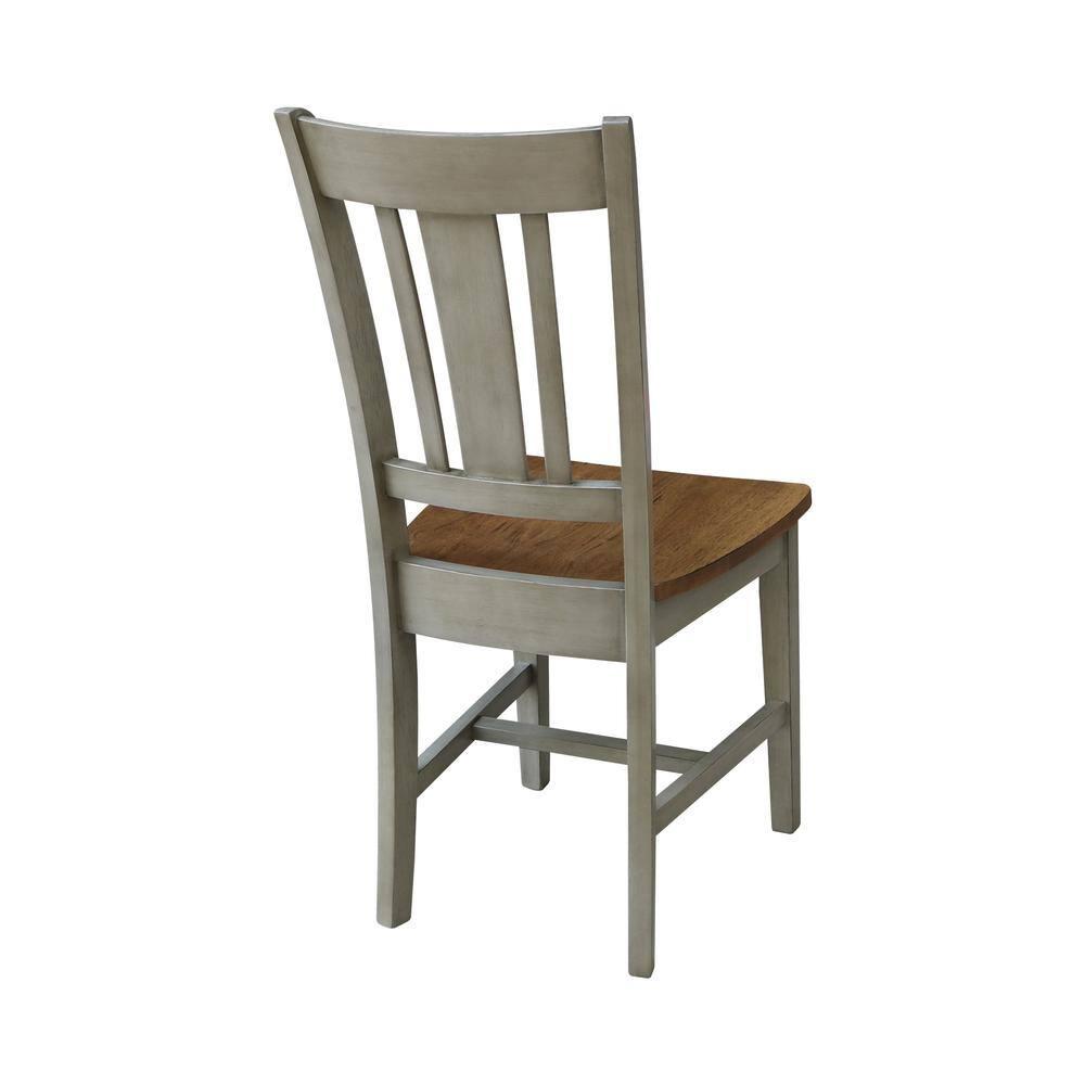 Set of 2 San Remo Splat Back Chairs Natural - International Concepts: Solid Wood, Mid-Century Design, Spot Clean