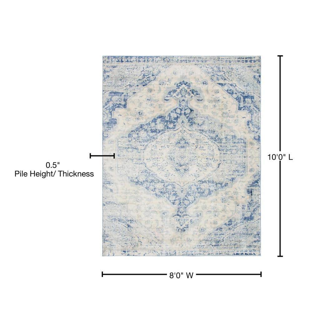 Unique Loom Asheville Collection Area Rug - Tanglewood (8'  x 10' Rectangle Blue/Light Blue)