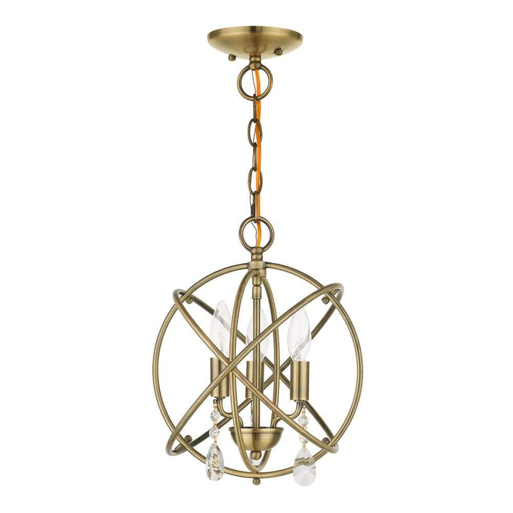 Livex Lighting Aria 3 - Light Chandelier in  Antique Brass
