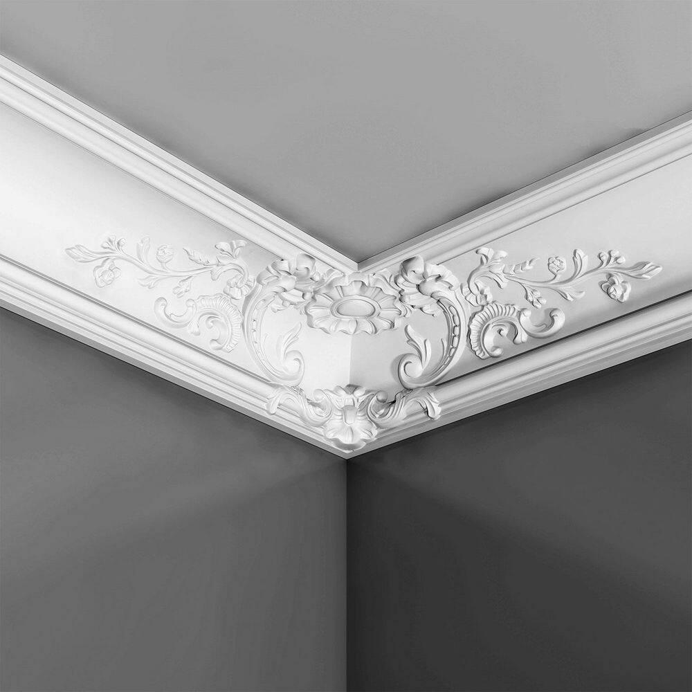 Orac Decor 7-1/4 in x 7-1/4 in x 78-3/4 in Primed White High Density Polyurethane Crown Moulding