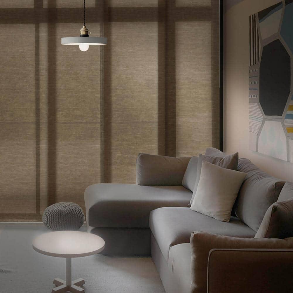 GoDear Design Adjustable Sliding Panel Track Blind 45.8"- 86" W x 96" H, Vertical Blinds, Semi-sheer, Almond