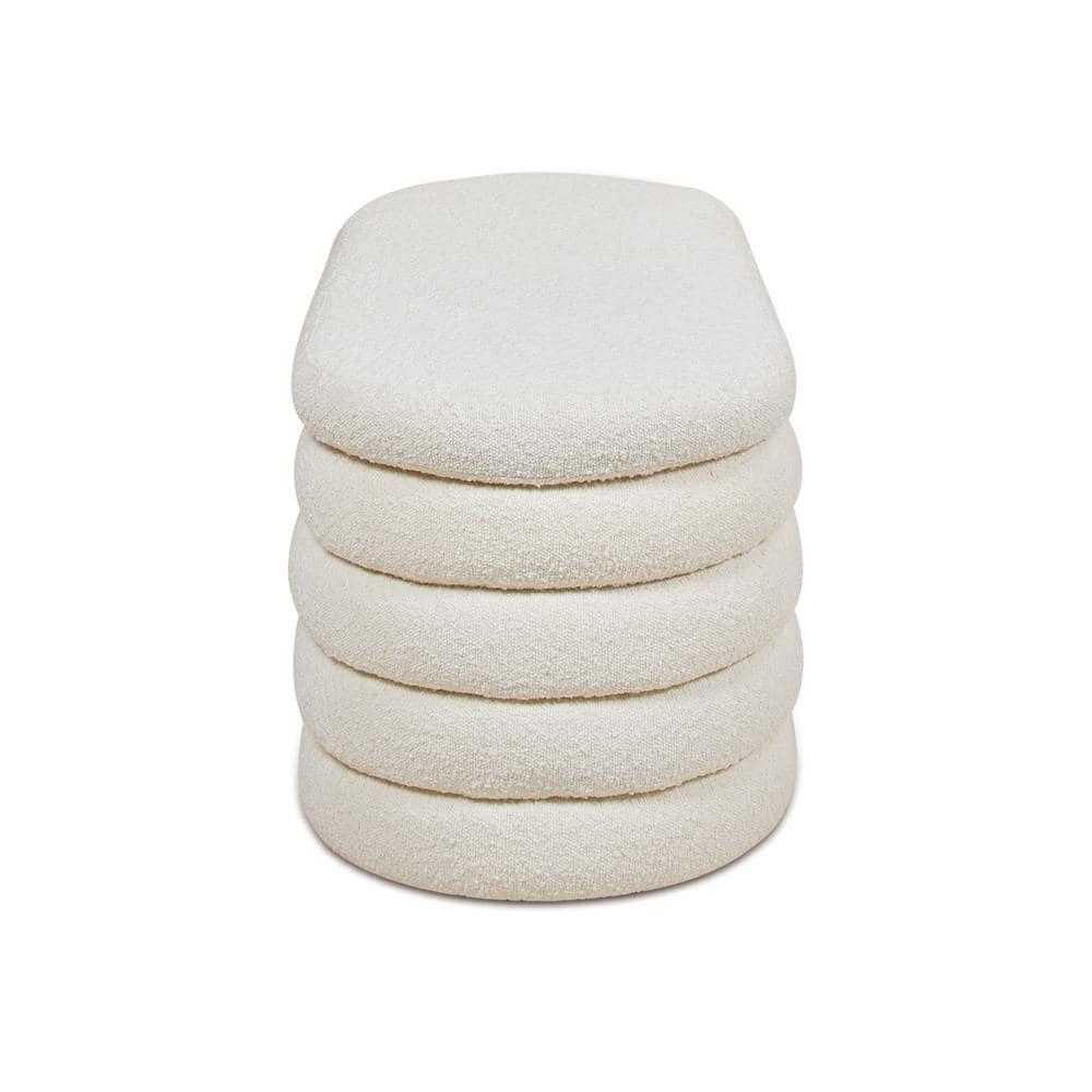 Everly Quinn Boucle Upholstered Storage Bench