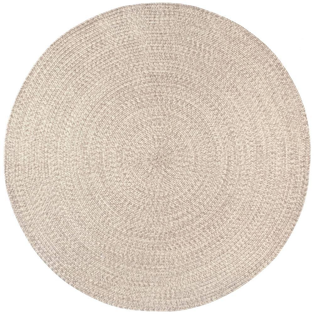 nuLOOM Wynn Braided Indoor/Outdoor Tan 5' Casual Round Rug