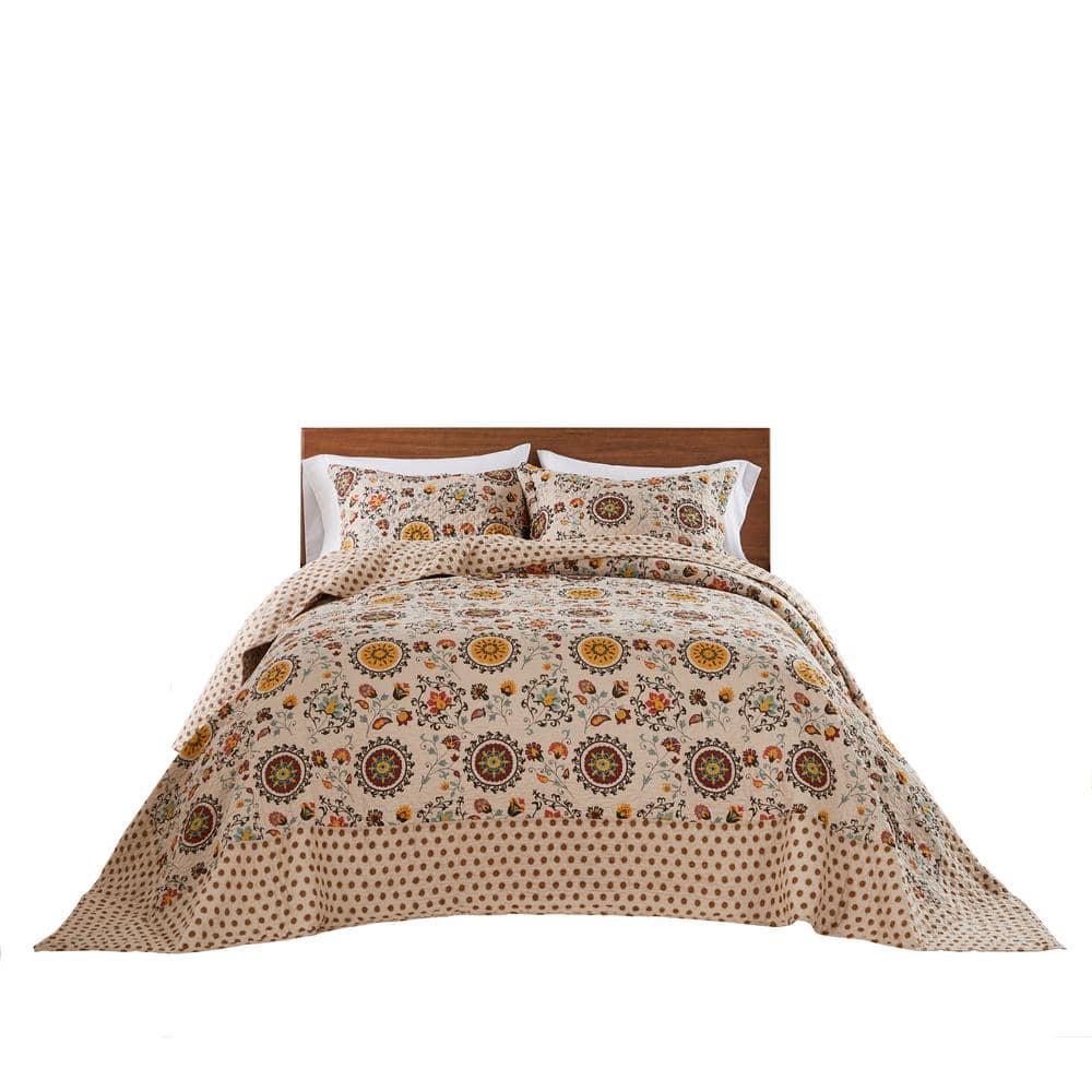 Andorra Medallion Cotton Reversible Quilt Set