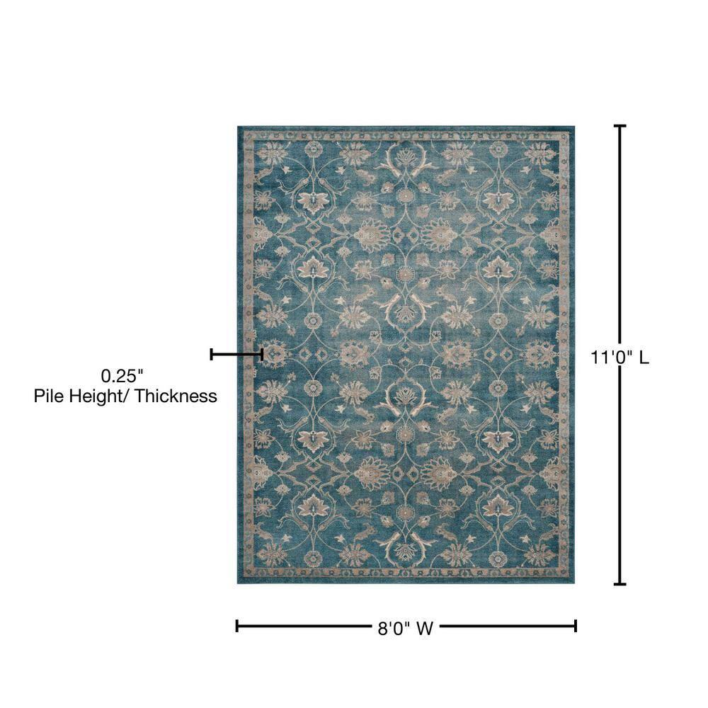 Sofia SOF386 Power Loomed Area Rug - Blue/Beige - 8'x11' - Safavieh.