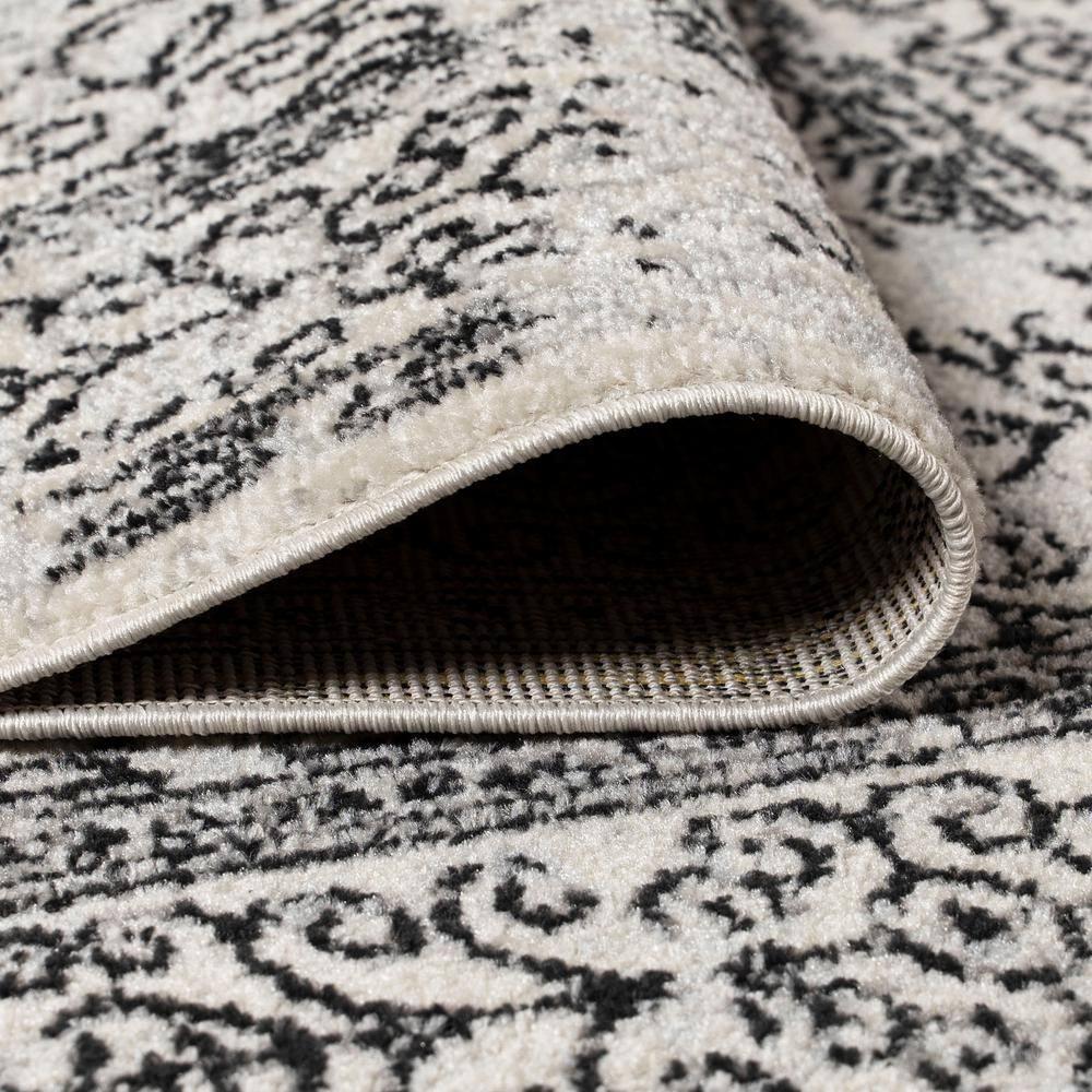 3'x5' Ferro Filigree Charcoal Black and White Area Rug, Gray/Black - JONATHAN Y