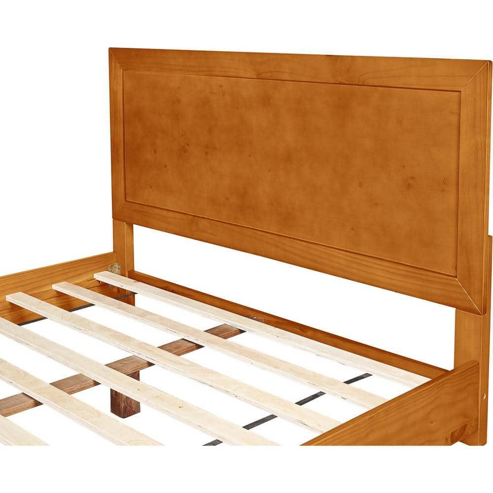 Camden Isle Oxford Platform Bed | Paneled Headboard | Low Profile | King, Oak