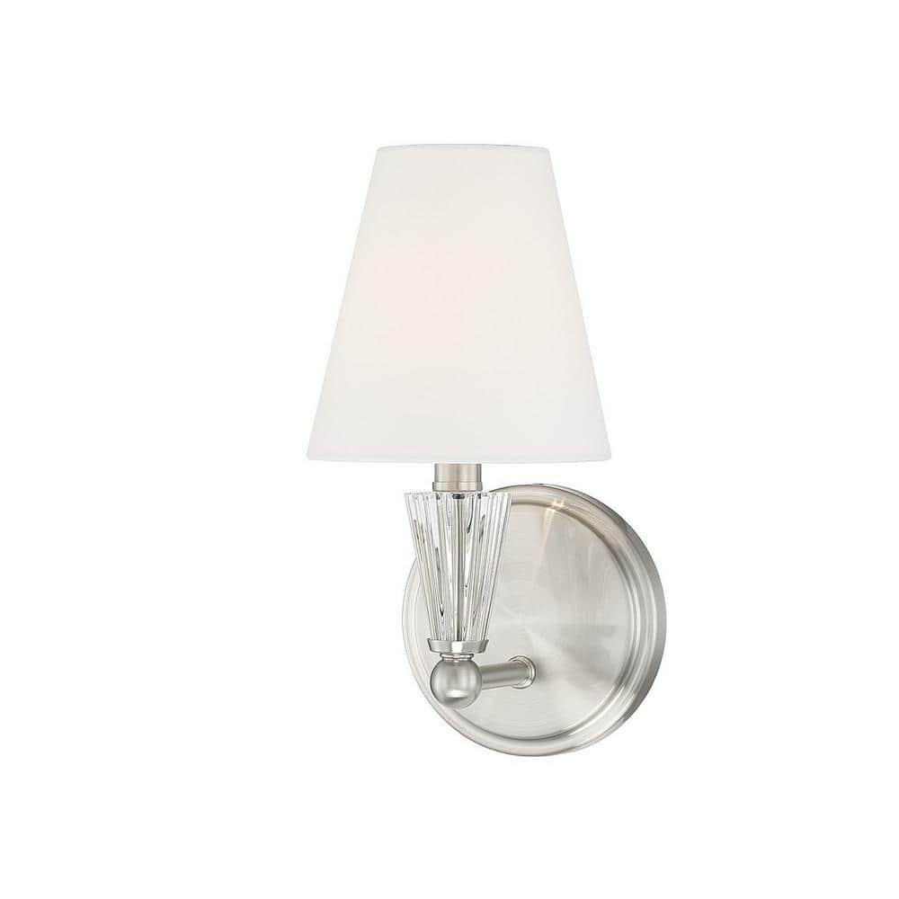 Trade Winds Bianca 1-Light Wall Sconce in Brushed Nickel