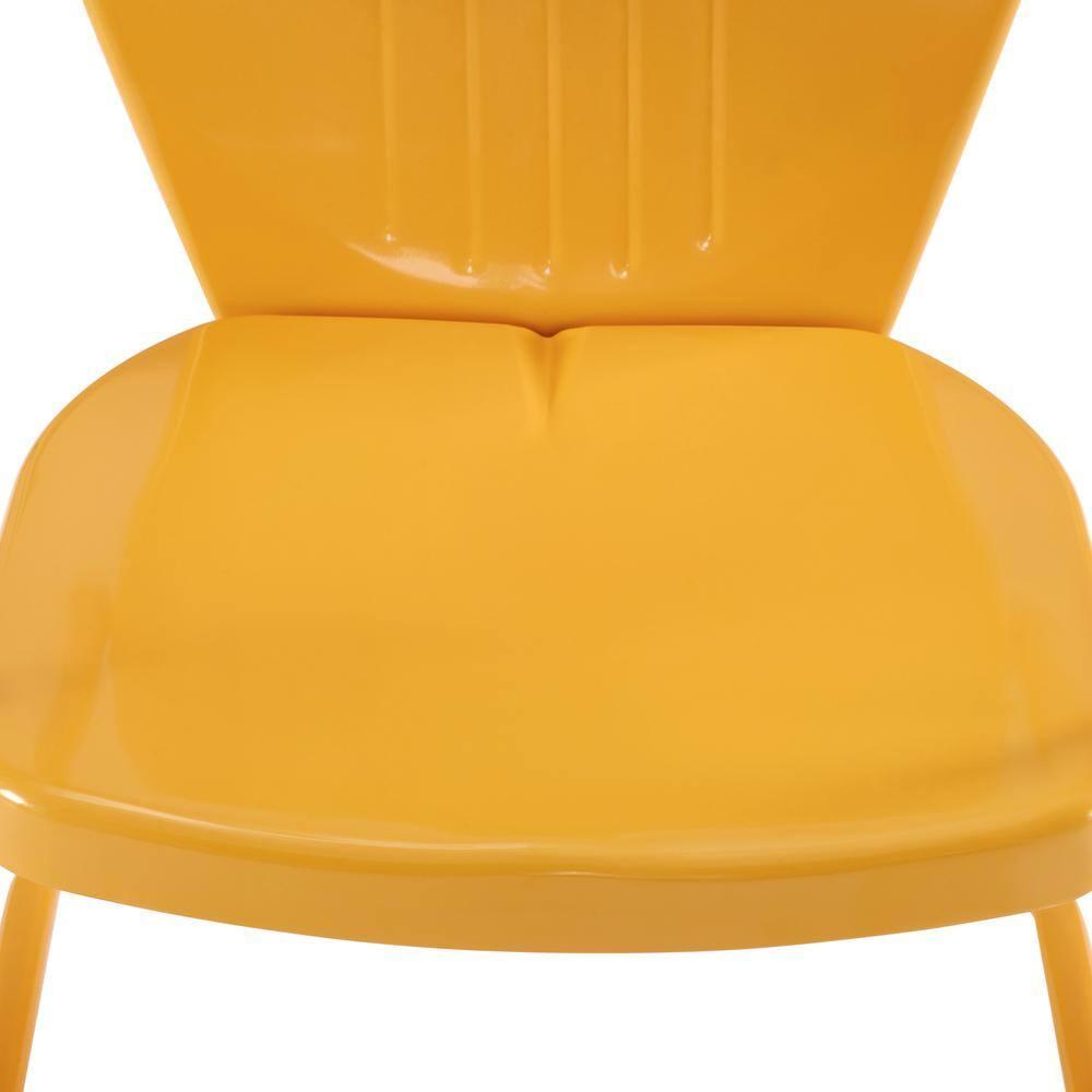 Crosley Furniture Griffith Outdoor Chair, Retro Metal Patio Chairs for Dining, Porch, Deck, Balcony, Tangerine