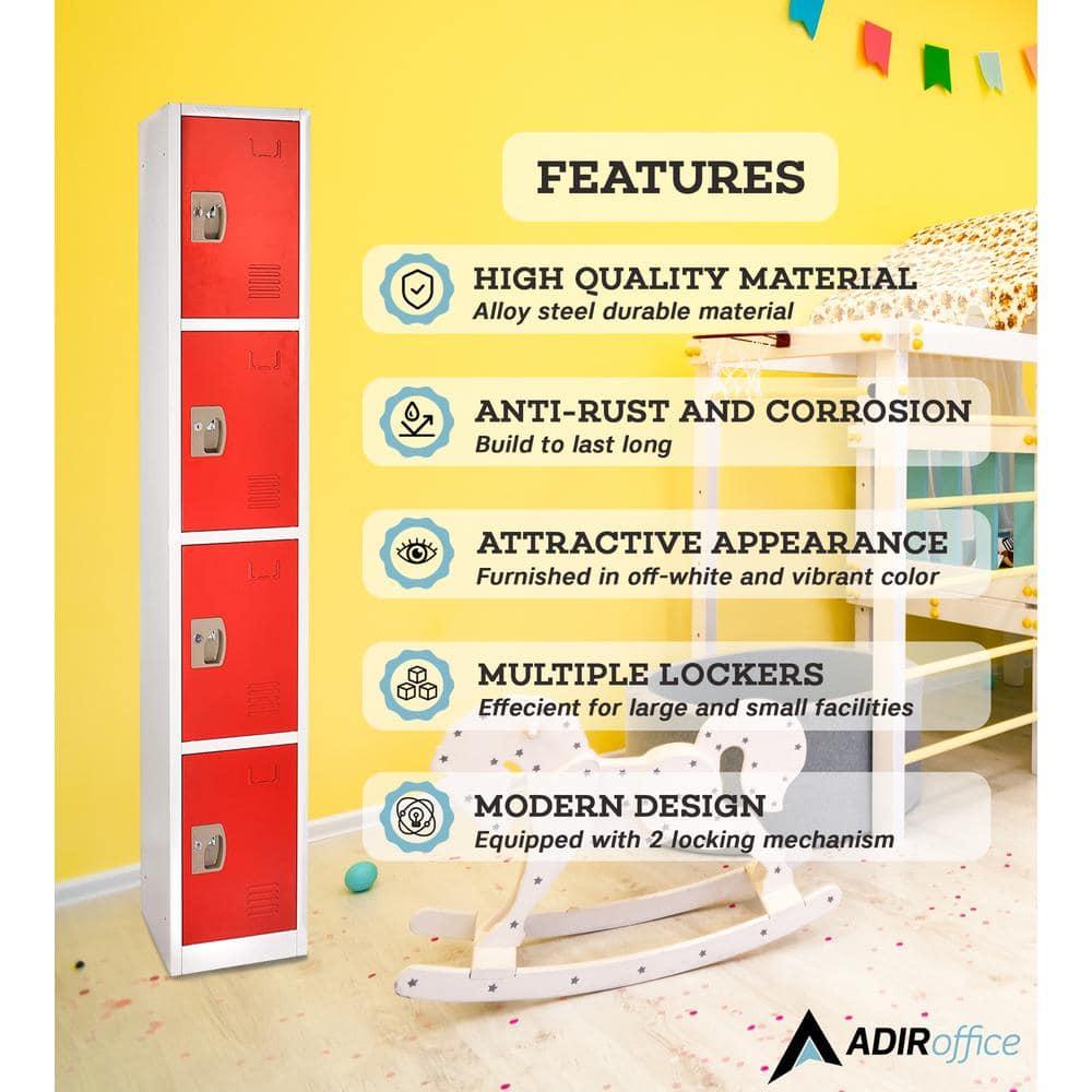 12'' Wide Steel 4-Tier School and Gym Locker