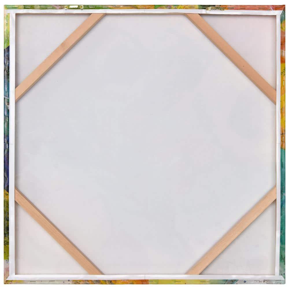 "Floral Radiance II" Crystallus Epoxy Coated Wrapped Glossy Canvas Wall Art with Heavy Acrylic Crystal Shards Embellishments