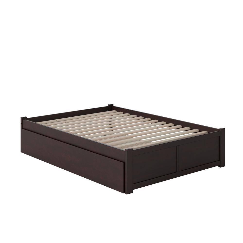 Concord Queen Bed with Footboard and Twin Extra Long Trundle in Espresso