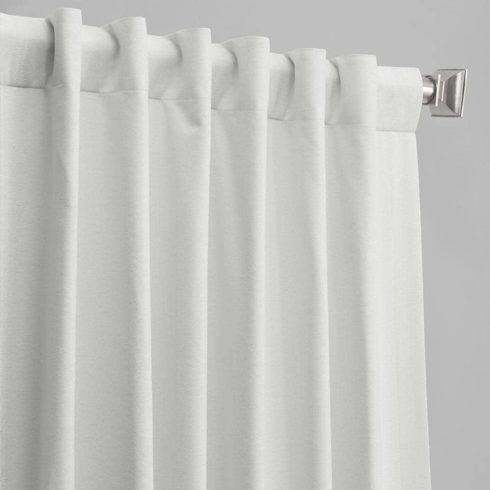 HPD Half Price Drapes Vintage Blackout Curtains for Bedroom - 120 Inches Long Thermal Cross Linen Weave Full Light Blocking 1 Panel Blackout Curtain, (50W x 120L), Starlight Off White