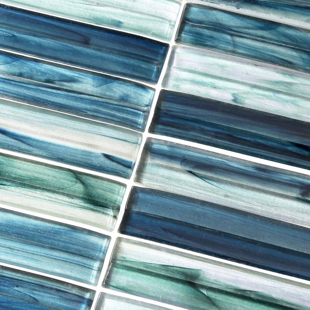 Tara Stacked 11.61" x 11.73" Molten Glass Mosaic Wall Tile (0.95 Sq. Ft. / Sheet)