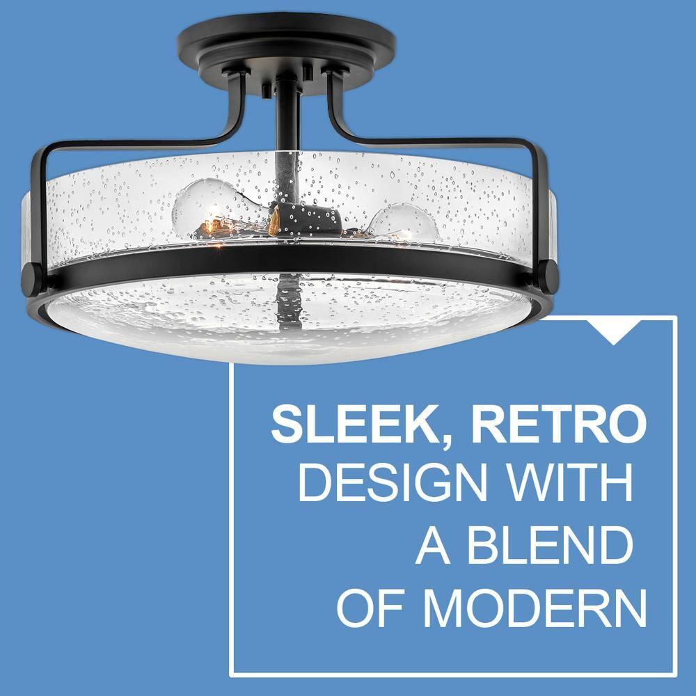 Harper 18-in 3-Light Semi-Flush Mount Retro Ceiling Light