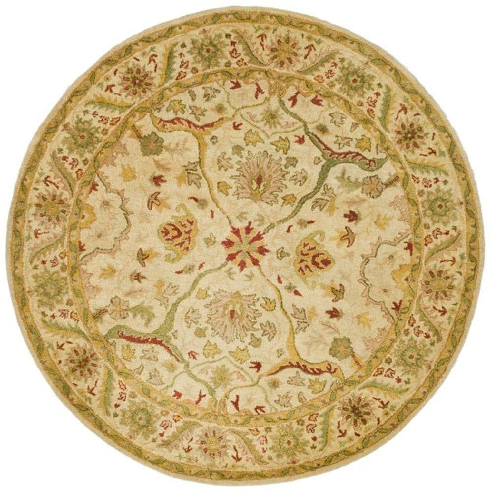 Antiquity AT14 Hand Tufted Indoor Area Rug - Ivory - 6' Round - Safavieh
