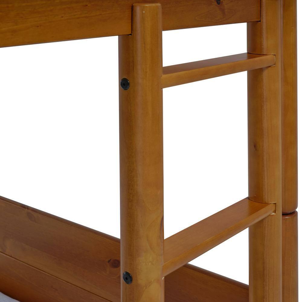 Mid Century Modern Bunk Bed Twin over Twin - Castanho Finish