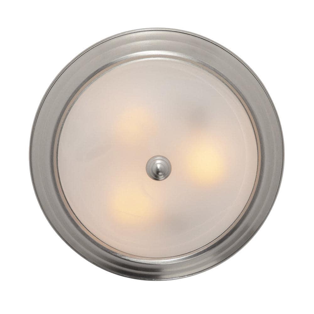 Designers Fountain 15 inch Large 3-Light Satin Platinum Flush Mount Ceiling Light, 1257L-SP-AL