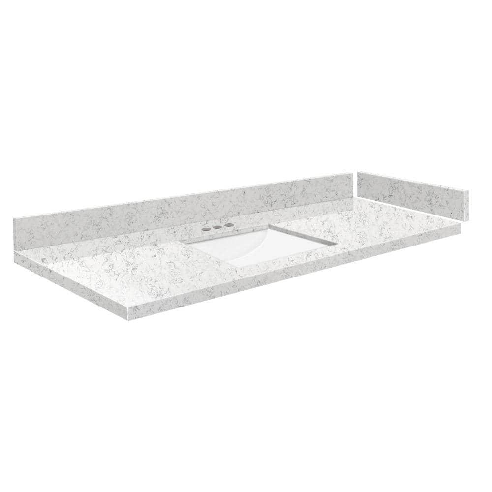 Transolid 49'' Quartz Single Bathroom Vanity Top with Sink