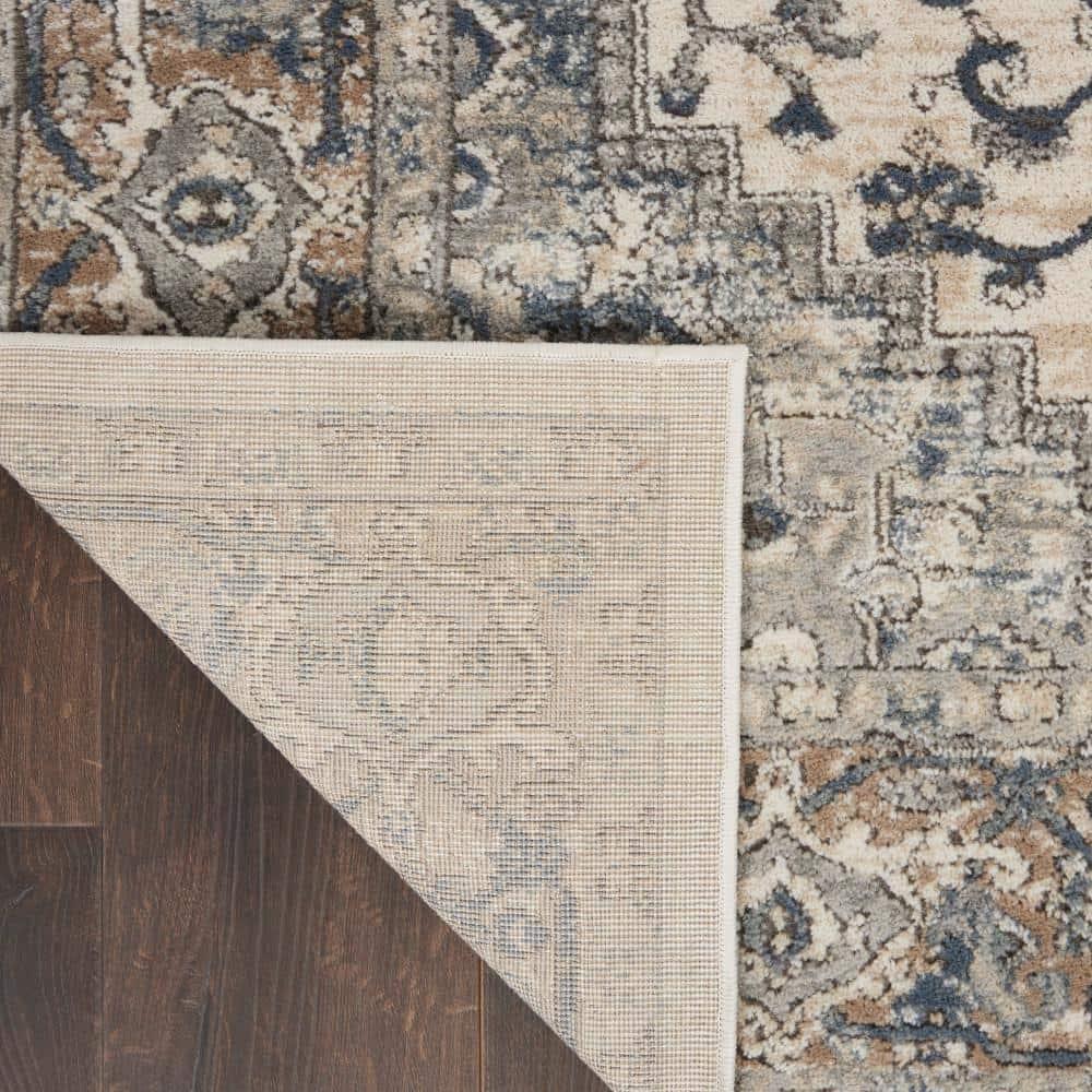 Nourison Concerto Center Medallion Indoor Rug Ivory Grey 5'3" x 7'3"