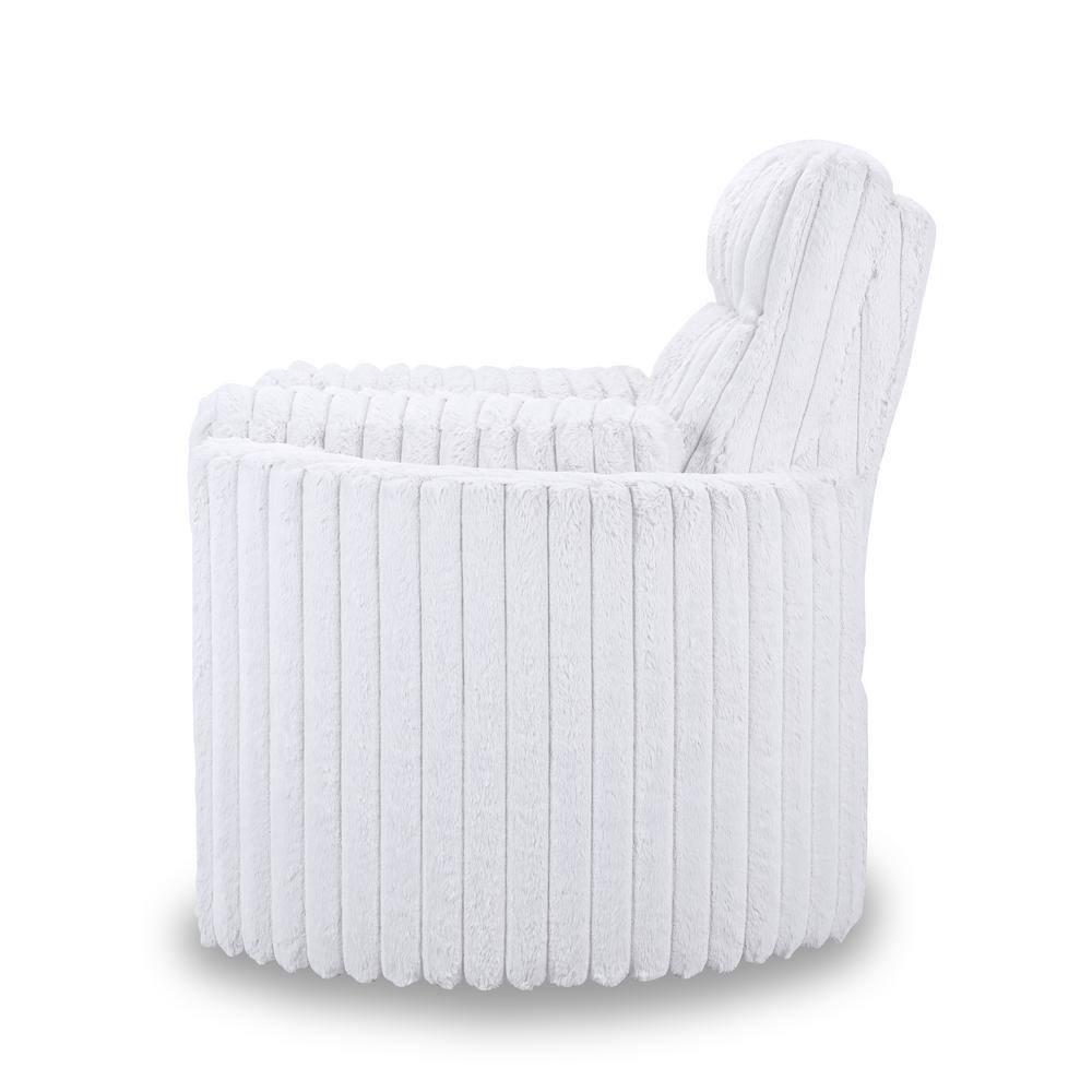 New Classic Furniture Embrace Fabric Swivel Accent Chair, White