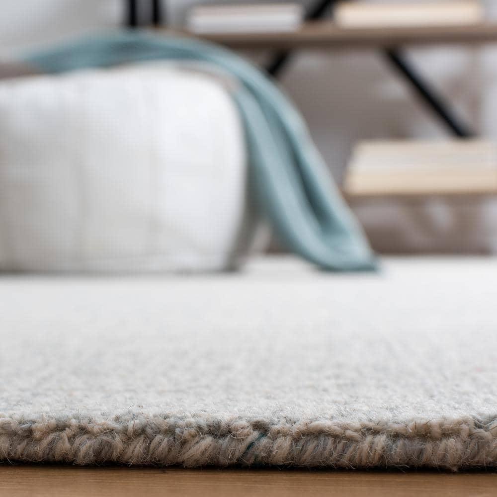 SAFAVIEH Abstract Delia Geometric Wool Area Rug, Light Grey/Ivory, 11' x 15'