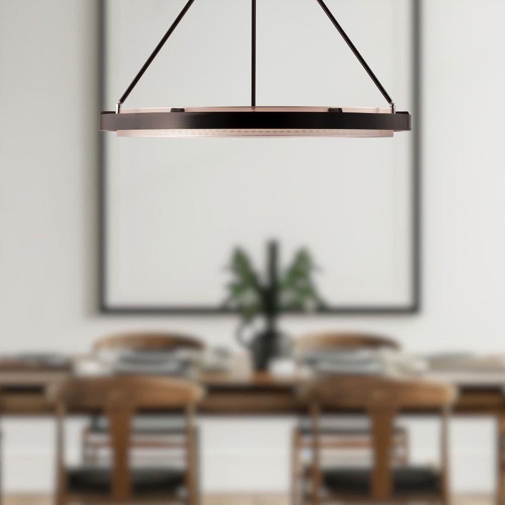 Modern Frosted Glass LED Pendant in Brushed Nickel