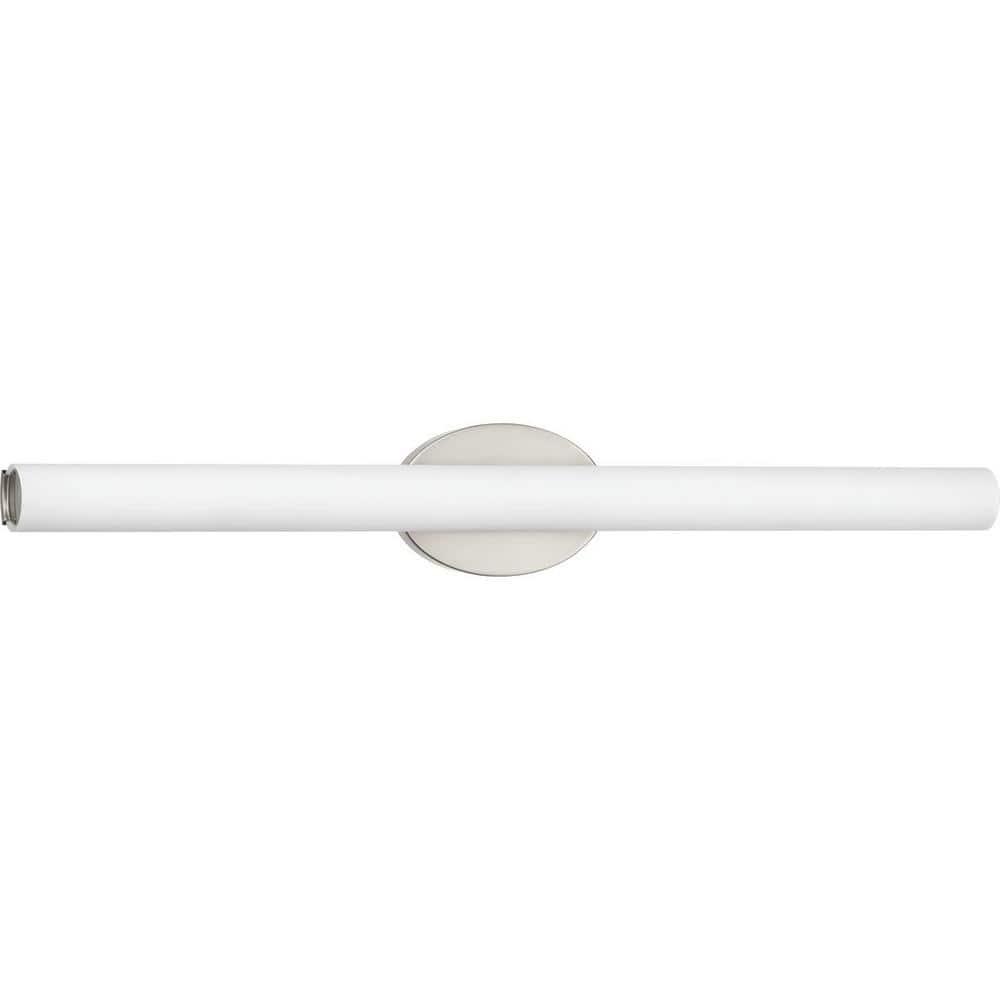 Progress Lighting Parallel Collection 1-Light LED Bath Vanity Fixture, Brushed Nickel, Opal Glass Shade