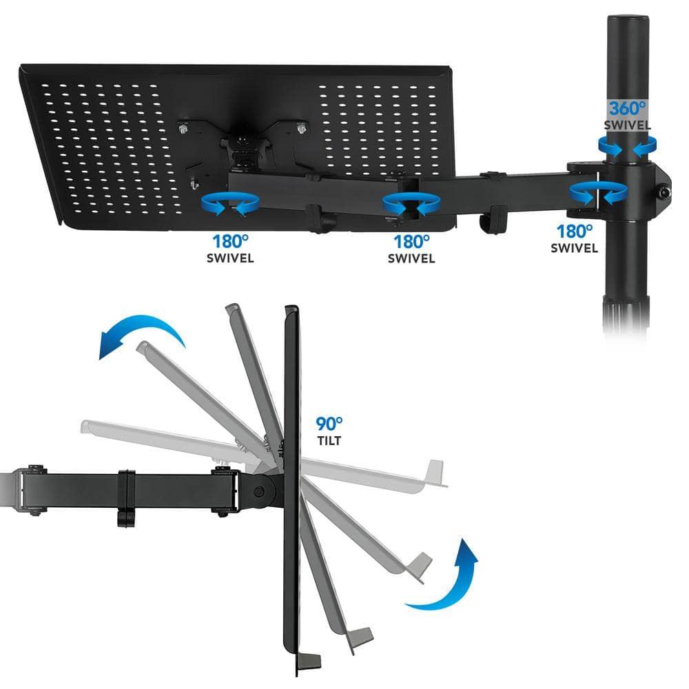 Mount-it Mount-It Height Adjustable Laptop Desk Stand with Articulating Vented Laptop Tray Mount & C-Clamp
