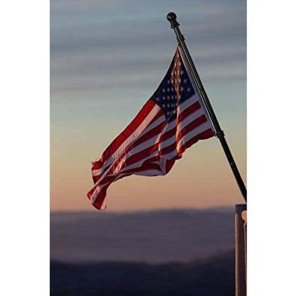 6FT Flag Pole Kit,Stainless Steel Heavy Duty Black American US Flagpole, Rustproof for Outdoor Garden Roof Walls Yard (Without Bracket)