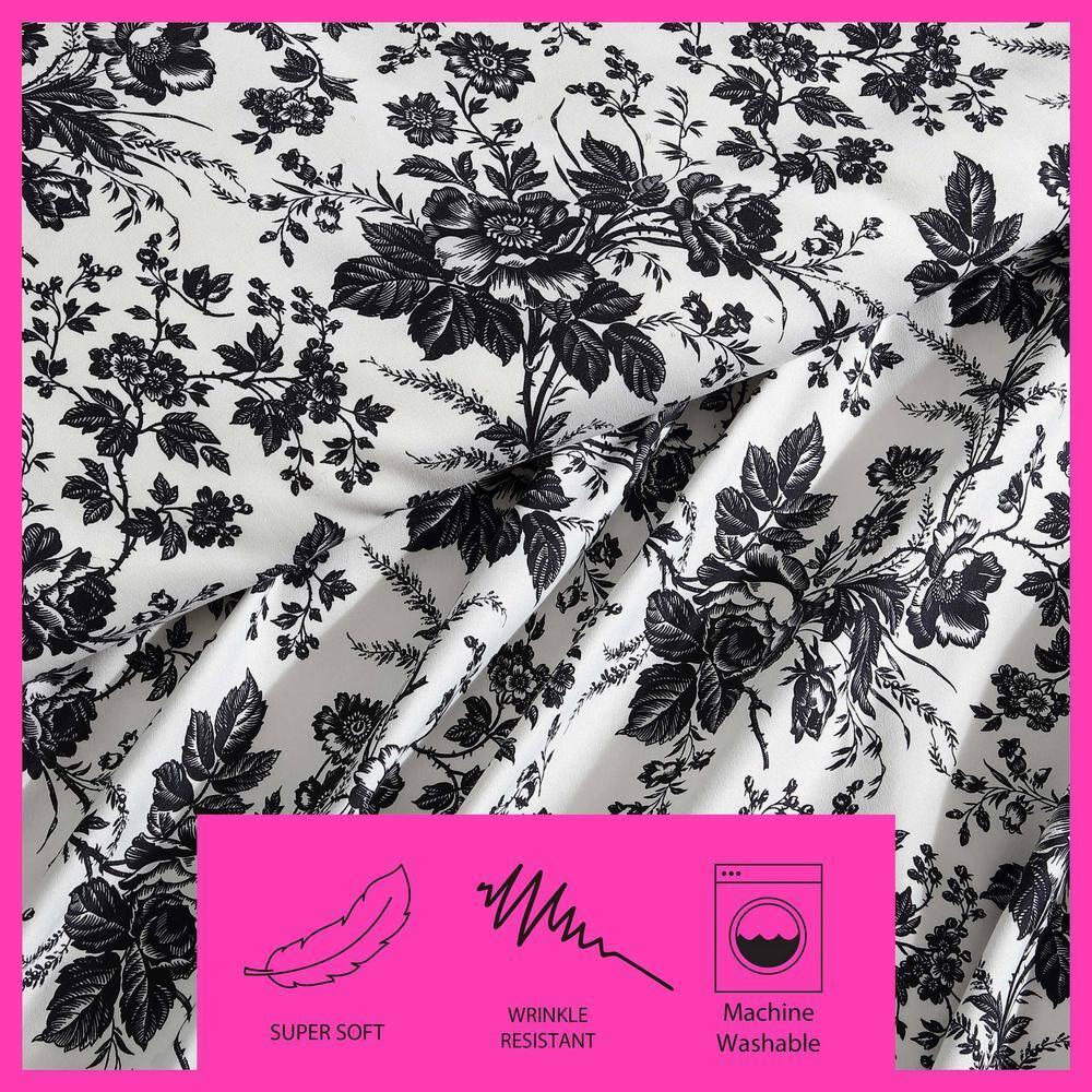 Betsey Johnson Betseys Toile Reversible Black Duvet Cover Set