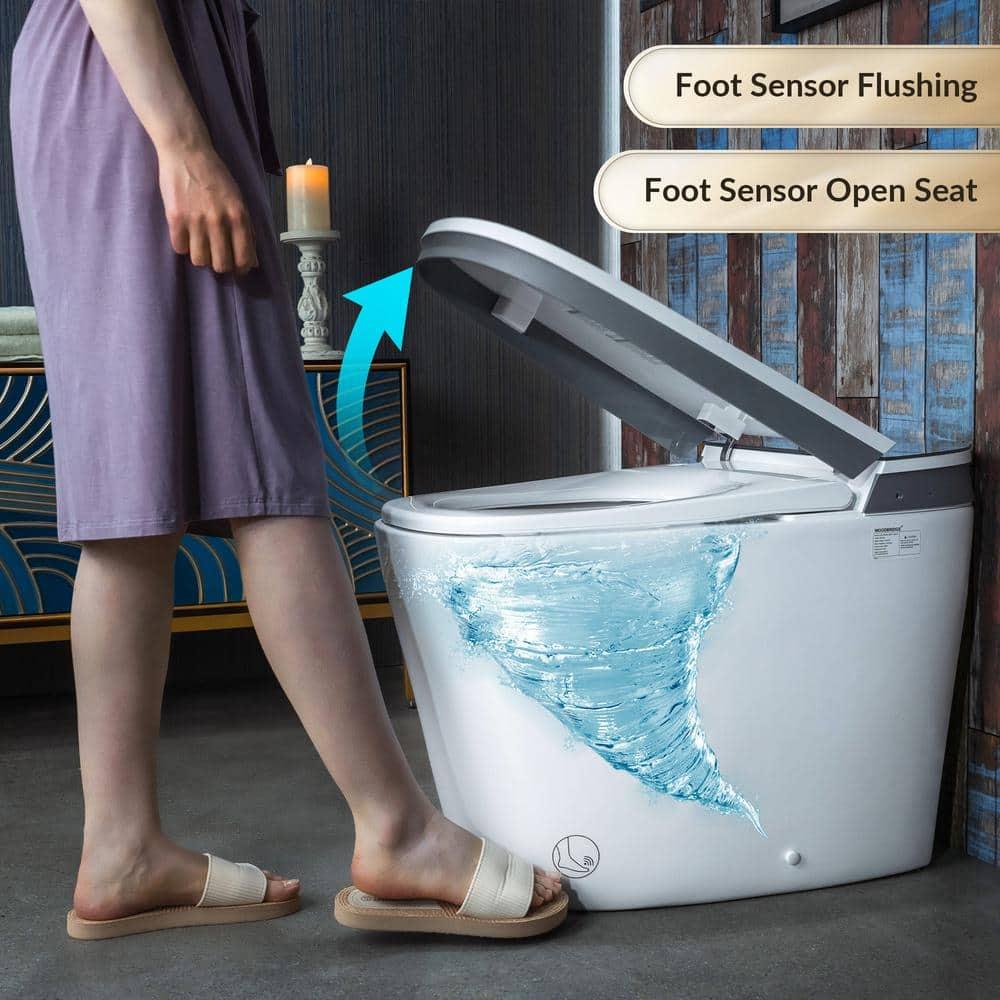 ADA Smart Bidet Toilet with Auto Open & Close, Foot Sensor,Clean Foam Dispenser&MaP Flushing 1000G