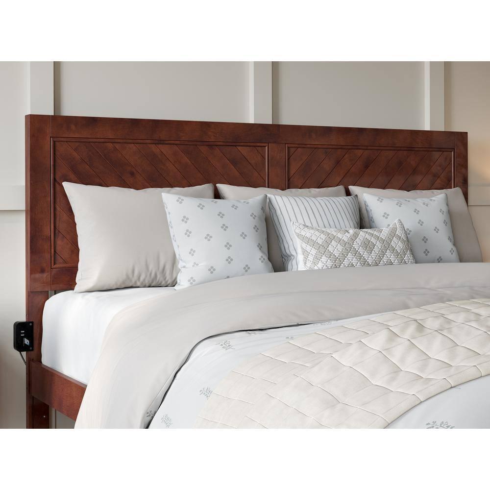 AFI Canyon Walnut Solid Wood Platform Bed with Matching Footboard & Twin-XL Trundle, King