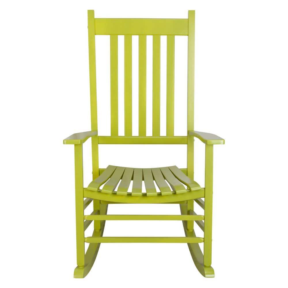 Shine Company 4332 Lime Wood Frame Rocking Chair with Slat Seat