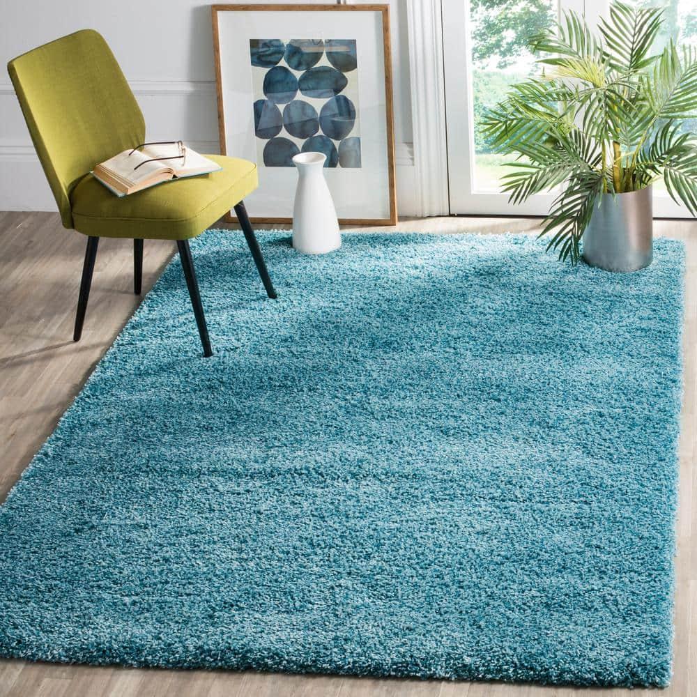 Shag SG151 Power Loomed Indoor Area Rug - Turquoise - 8'x10' - Safavieh.