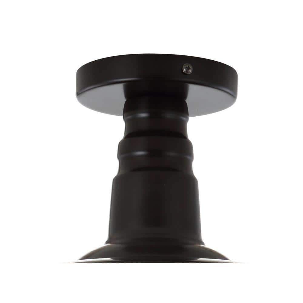 Chloe Lighting Friedrich Industrial-Style 1 Light Rubbed Bronze Semi-Flush Ceiling Fixture 14" Wide