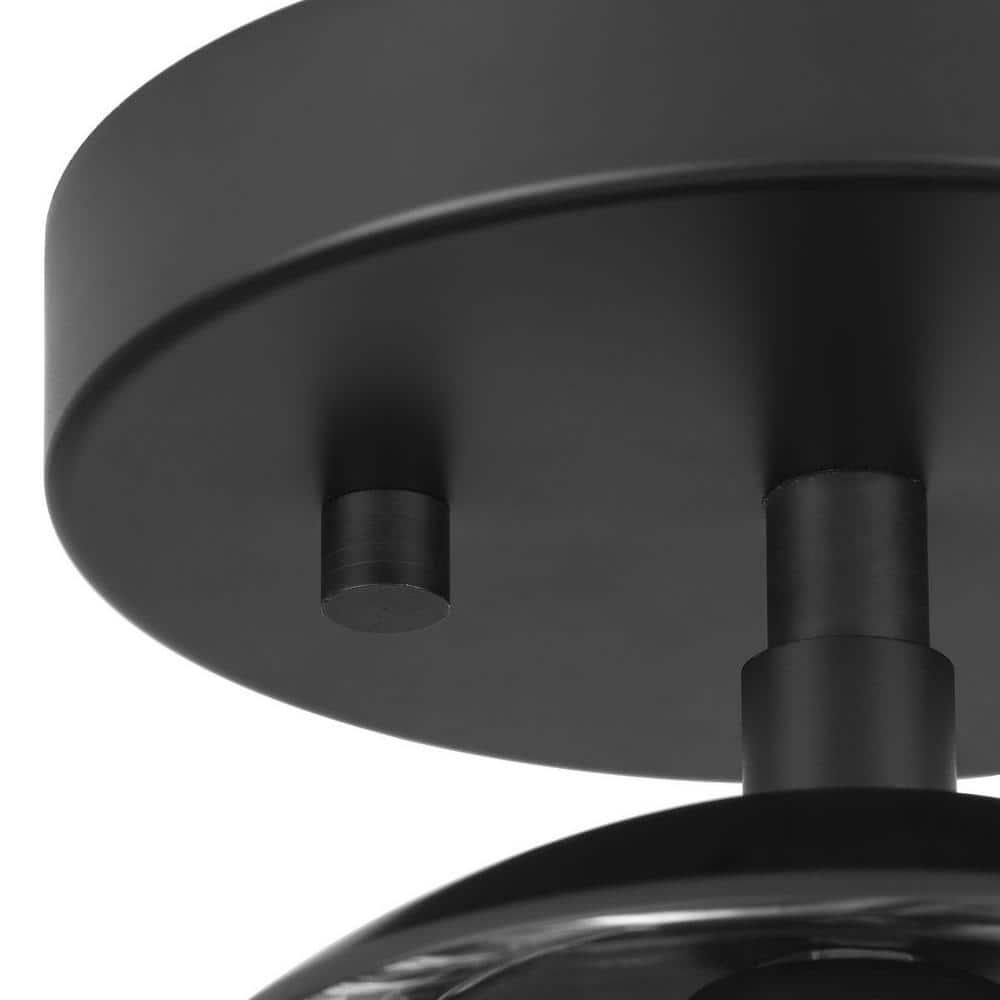 Progress Lighting Atwell 1-Light Flush Mount Ceiling Light in Matte Black with Clear Glass Globe Shade