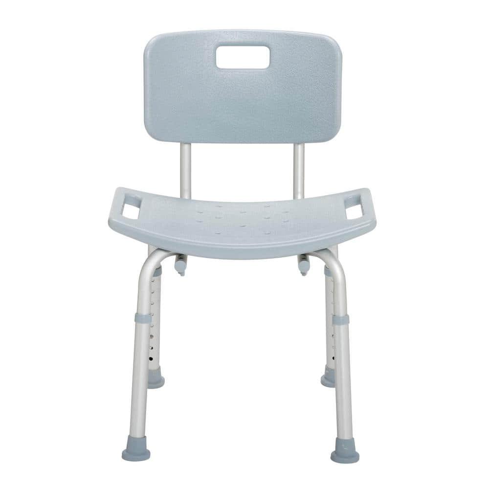 Drive Medical Bathroom Safety Shower Tub Bench Chair with Back, Gray